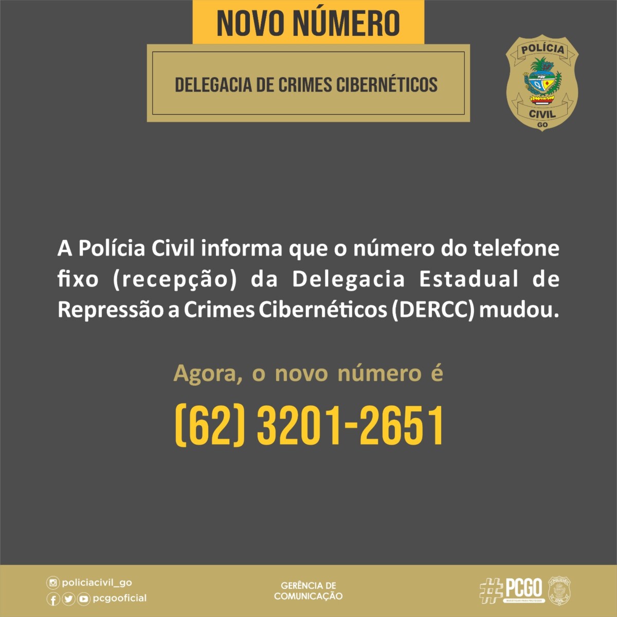 Serviço – alteração número de telefone
