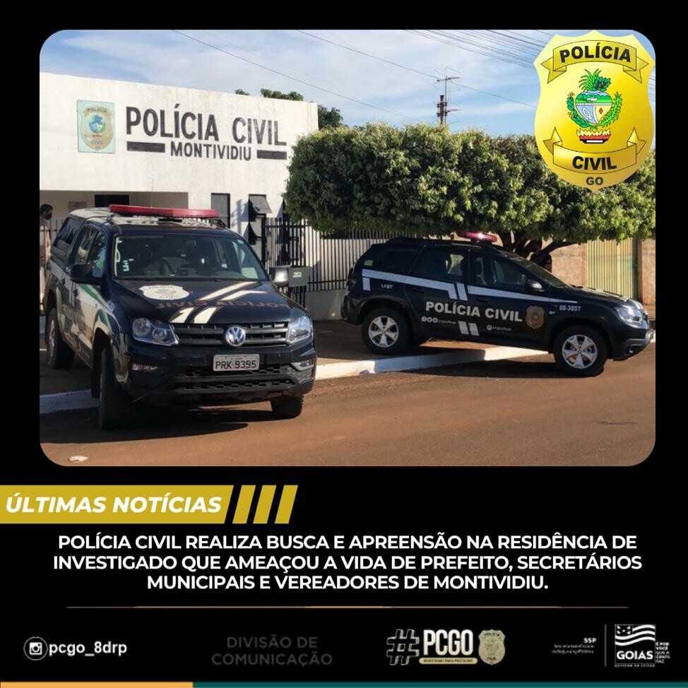 PC cumpre buscas contra investigado por ameça a autoridades de Montividiu