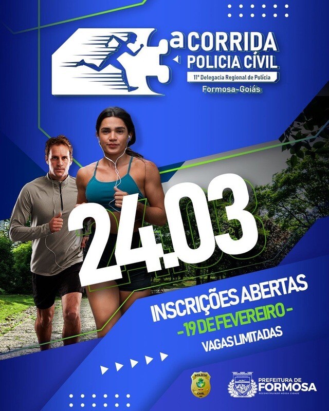 Inscrições abertas para a 3ª Corrida da PCGO de Formosa