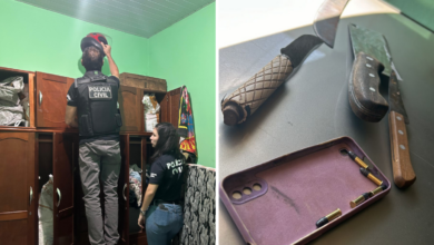 PCGO apreende munições e armas brancas em casa de investigado por violência doméstica
