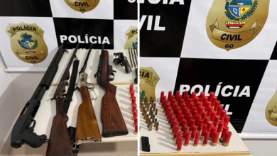 PCGO apreende armas de fogo e prende trio em flagrante por posse ilegal em Inhumas
