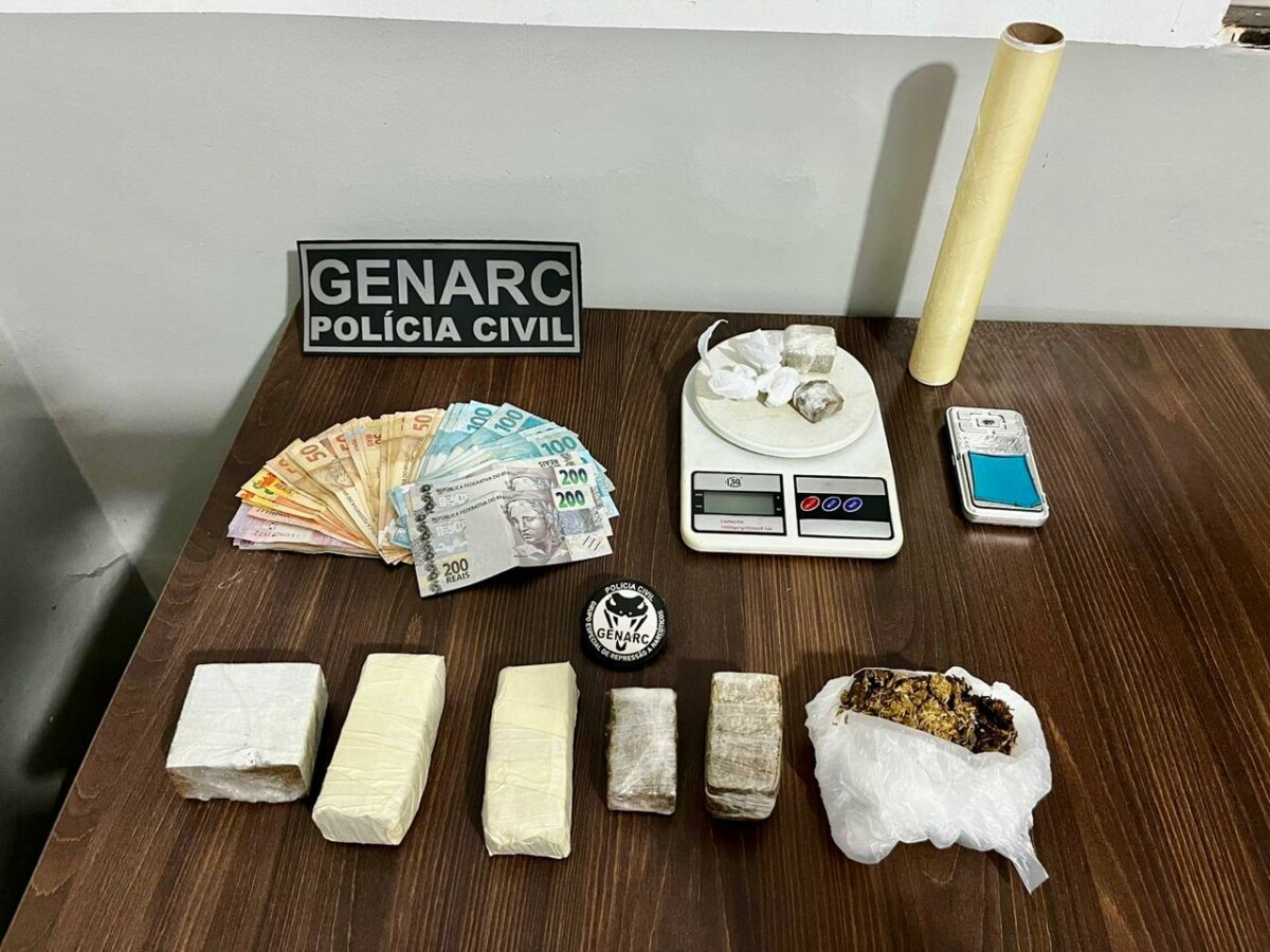 PCGO prende homem em flagrante por tráfico de drogas na Cidade de Goiás e apreende super maconha