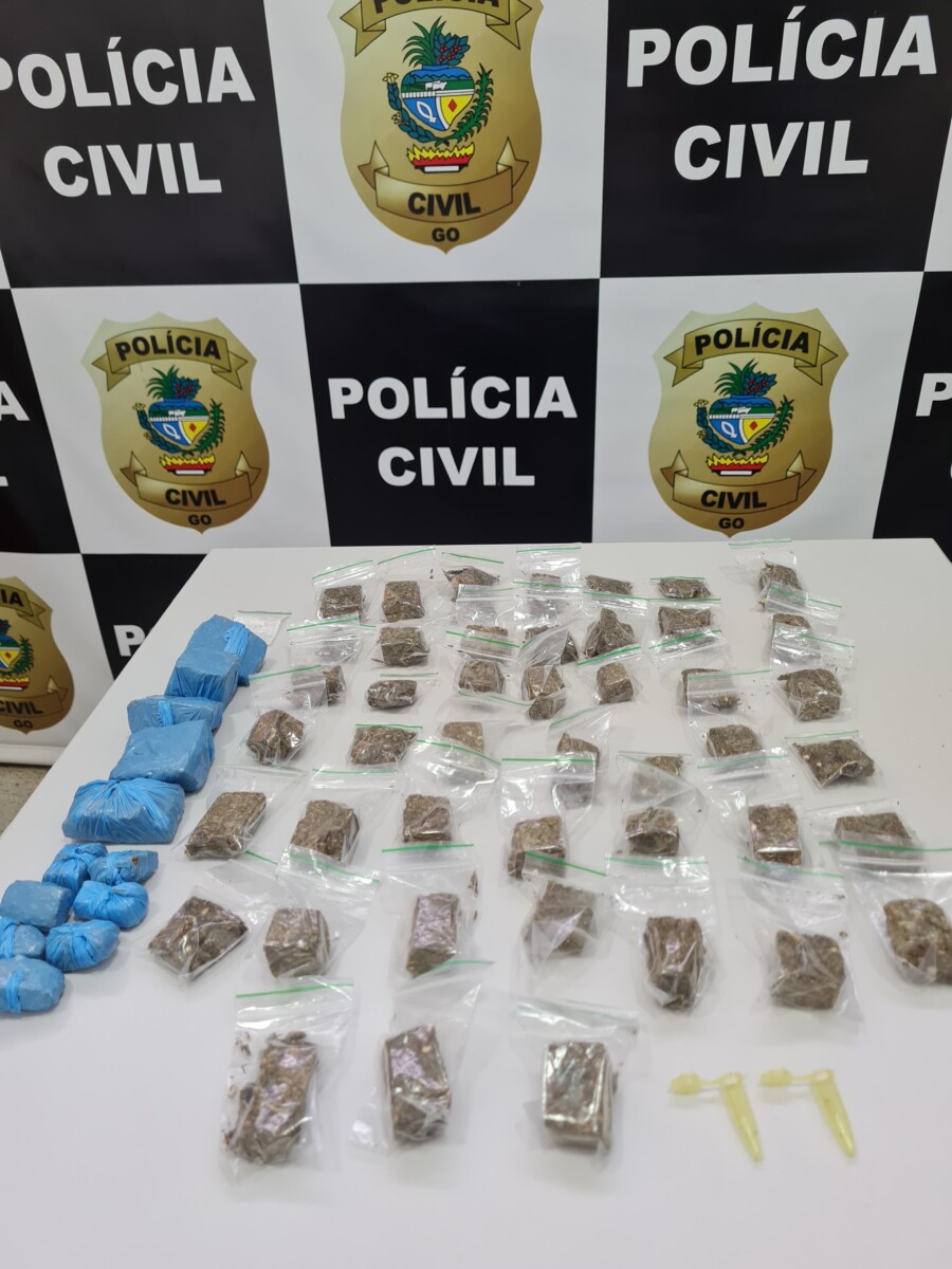 PCGO prende homem por tráfico de drogas e ameaça à mãe, em Cachoeira Alta