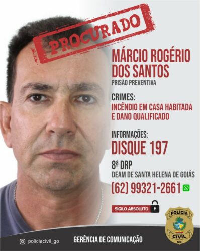 PCGO prende homem e busca dois foragidos por incendiar casa de mulher em Santa Helena após separação familiar