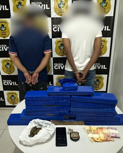 PCGO apreende 14kg de maconha e prende dois indivíduos por tráfico de drogas em Campos Belos