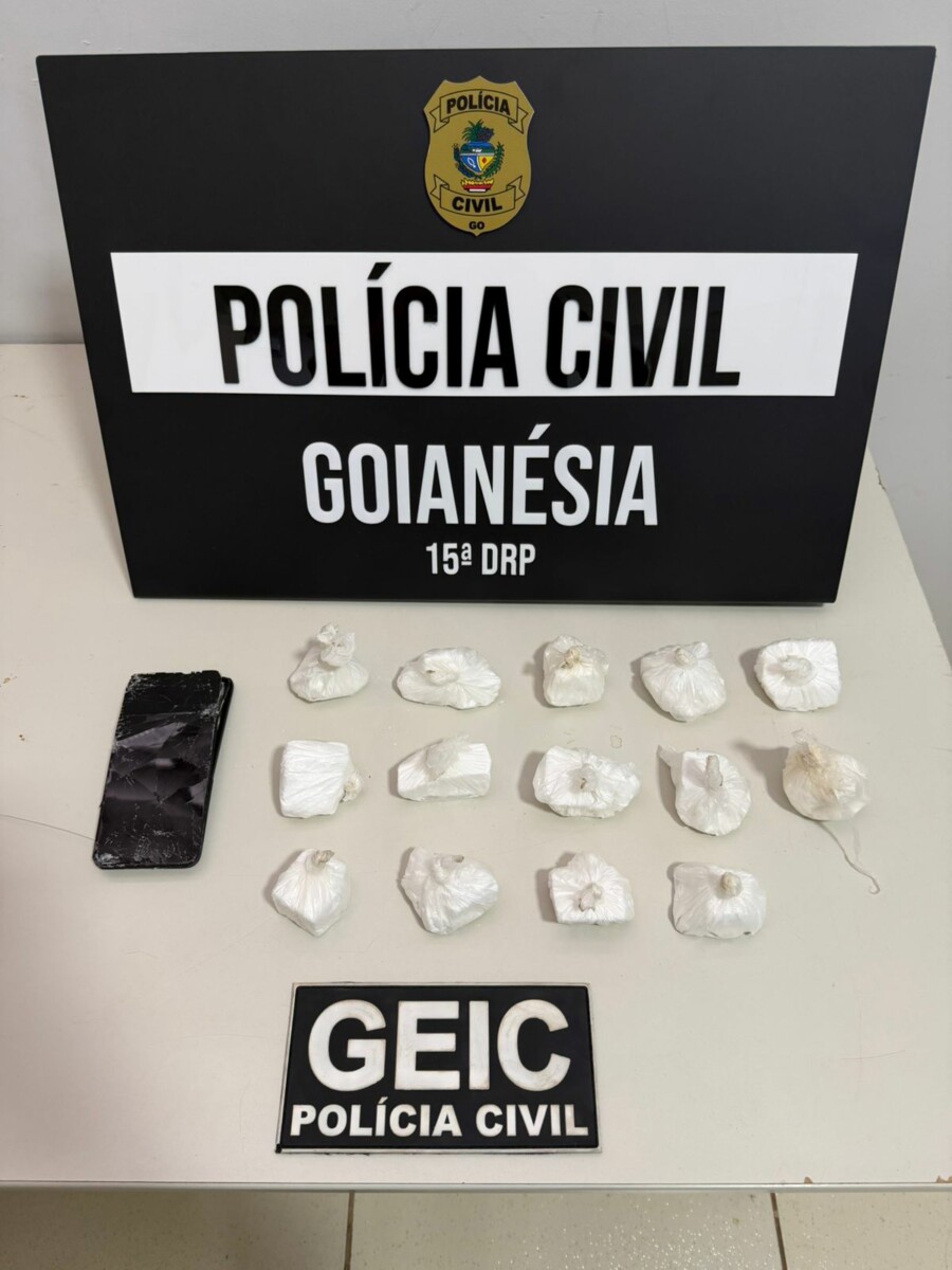 PCGO prende homem por tráfico de drogas e causa prejuízo de aproximadamente R$ 42 mil ao crime