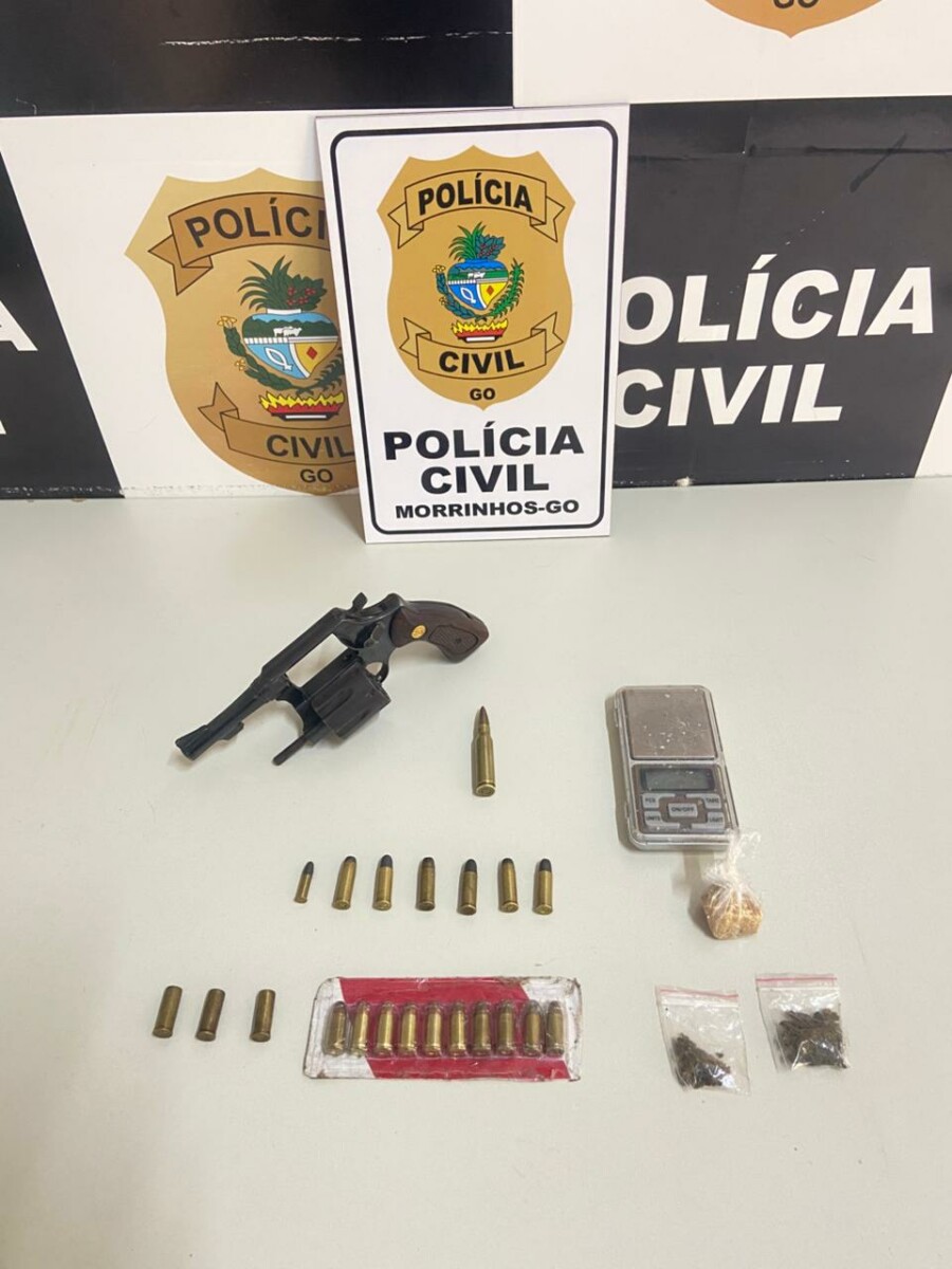 Polícia Civil prende homem por tráfico de drogas, porte ilegal de arma de fogo, posse de munição e ameaça