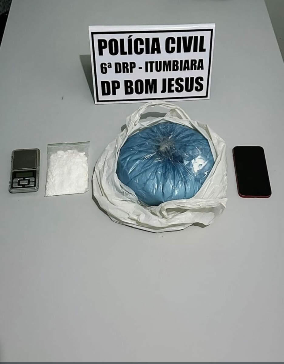 PCGO prende homem de 24 anos por tráfico de drogas em Bom Jesus de Goiás